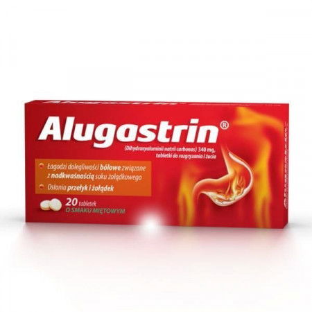 Alugastrin 340 mg 20 tabletek do rozgryzania i żucia, zgaga