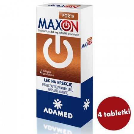Maxon Forte, sildenafil 50 mg 4 tabletki, potencja