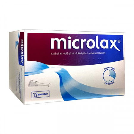 Microlax, 4,465 g+0,0645 g+0,45 g, roztwór doodbytniczy,12