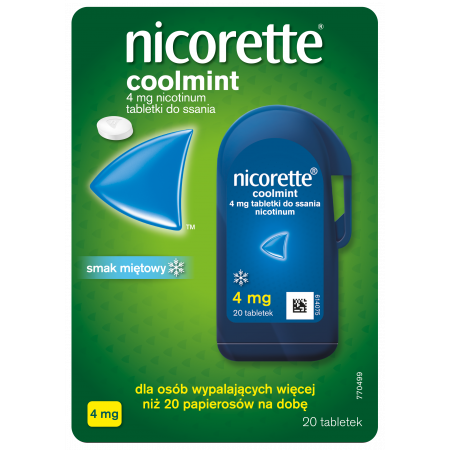 Nicorette Coolmint 4 mg 20 tabletek do ssania, rzucanie palenia