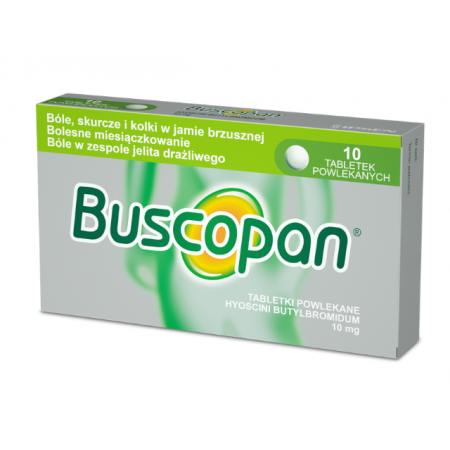 Buscopan, 10 mg - lek na skurczowe bóle brzucha, w tym ból przy