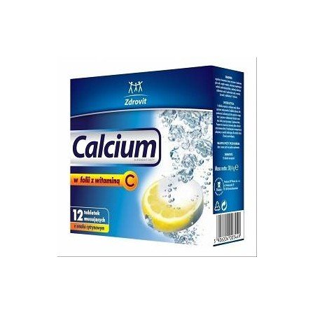 Zdrovit Calcium w folii z witaminą C 12tabl.mus.