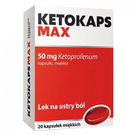 KETOKAPS MAX 50mg, 20 kaps. miękkich