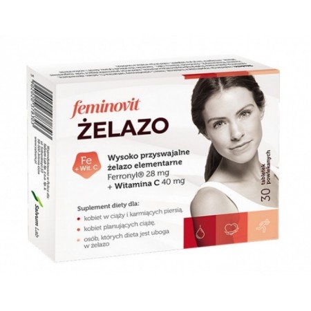 FEMINOVIT Żelazo Tabletki powlekane - 30 tabletek