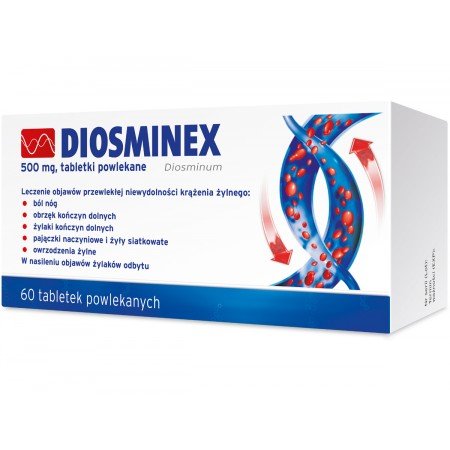 Diosminex diosmina 0,5g żylaki x 60 tabletek