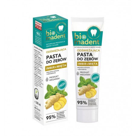 BIO MADENT Odświeżająca pasta do zębów IMBIR+MIĘTA, 100ml