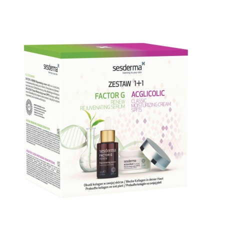 Sesderma Zestaw ACGLICOLIC Krem SPF 15 + FACTOR G Serum zestaw