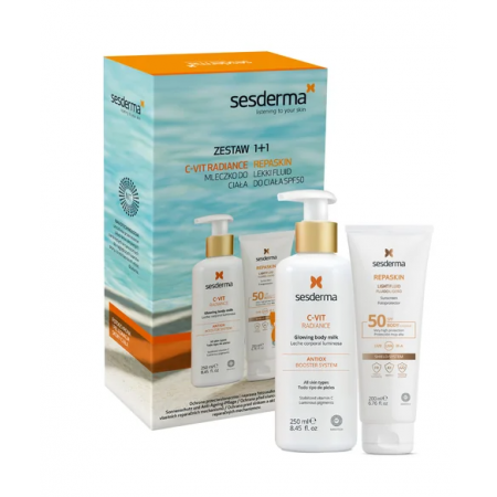 Sesderma Zestaw C-Vit Radiance mleczko do ciała + Repaskin