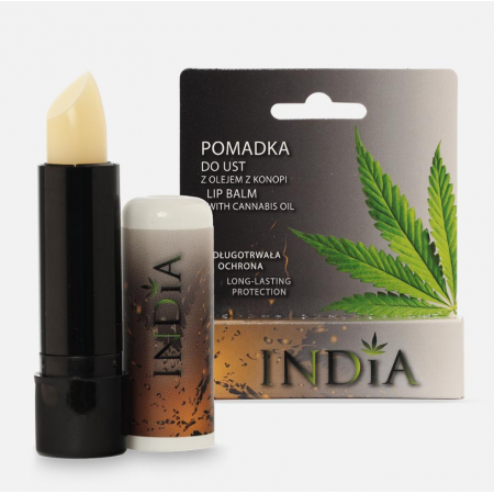 India Pomadka do ust z olejem z konopi - - 3,8 g