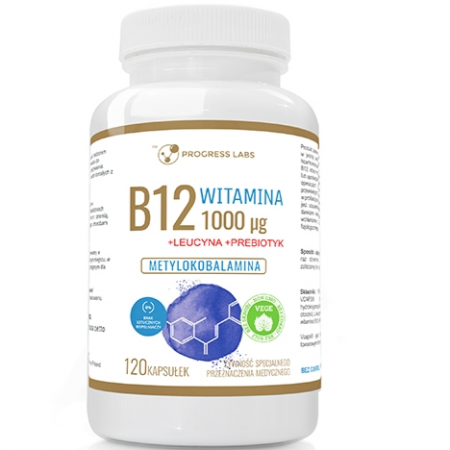 Witamina B12 1000 mcg + Prebiotyk kapsułki - 120 kaps.