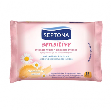 SEPTONA SENSITIVE Chusteczki nawilżane do higieny intymnej z