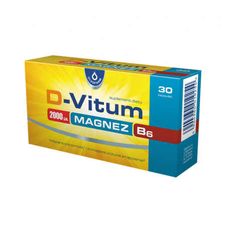D-Vitum 2000 j.m. Magnez B6 kapsułki - 30 kaps.