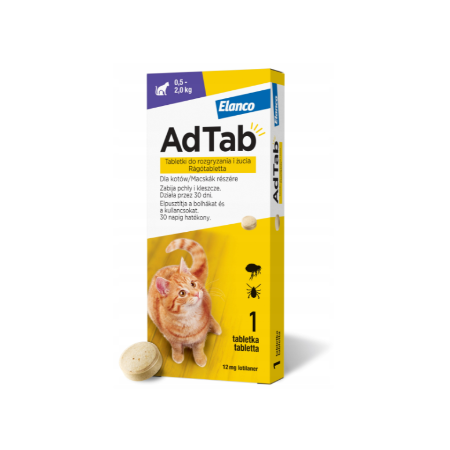 AdTab 12mg kot 0,5-2 kg 1 tabletka