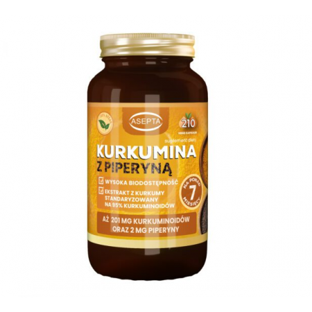 Kurkumina Z Piperyną kapsułki - 210 kaps.