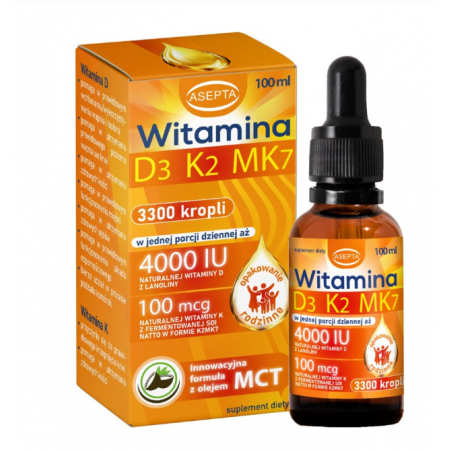 Witamina D3 K2 MK7 krople - 100 ml