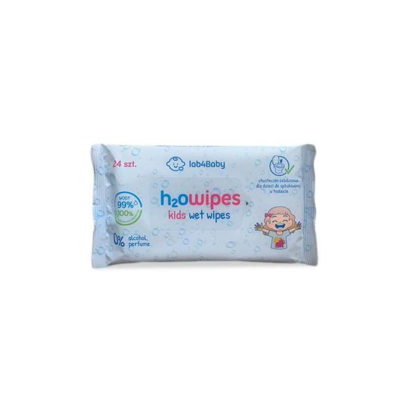 LAB4BABY H2O WIPES KIDS WET WIPES Bezzapachowe Ultradelikatne LAB4BABY H2O WIPES KIDS WET WIPES Bezzapachowe Ultradelikatne Chusteczki nawilżane - - 24 szt.