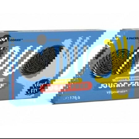 Cookies Duo Cocoa&vanilia Sugar Free Ciastka o smaku waniliowym kakaowe z kremem - - 176 g_2