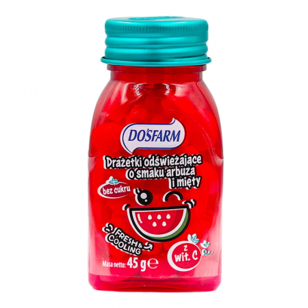 Dosfarm Drażetki odświeżające o smaku arbuza i mięty z witaminą C- 45 g_2