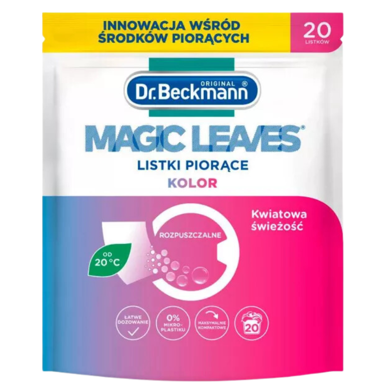 Dr. Beckmann Magic Leaves Listki do Prania Tkanin Kolorowych 20 Sztuk