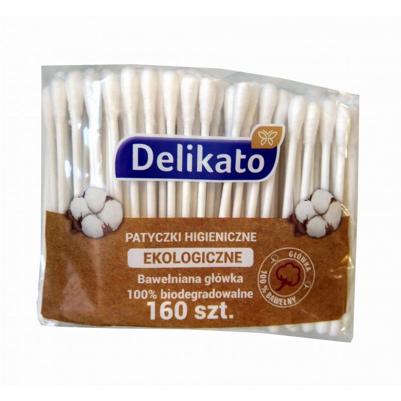 Delikato patyczki kosmetyczne ekologiczne 160 szt.