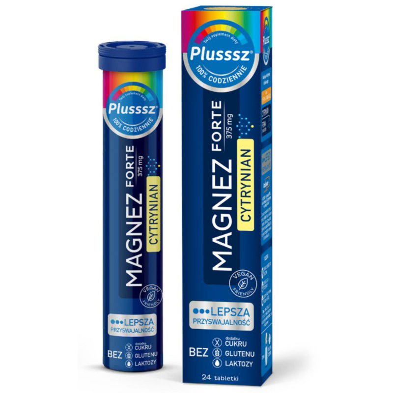 Plusssz Magnez Forte Cytrynian tabletki musujące x 24 sztuki Plusssz Magnez Forte Cytrynian tabletki musujące x 24 sztuki