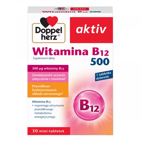 Doppelherz aktiv Witamina B12 500, 30 tabletek Doppelherz aktiv Witamina B12 500, 30 tabletek_2
