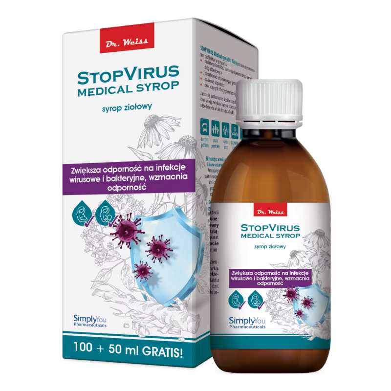 Dr. Weiss StopVirus Medical Syrop ziołowy, 150 ml