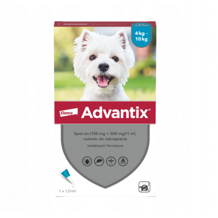 Advantix Spot-On roztwór do nakrapiania na skórę (100mg+500mg)/ml 4 pipet. po 1 ml_2