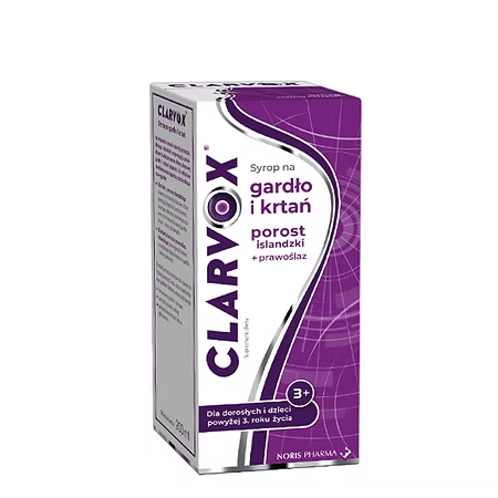Clarvox Syrop na gardło i krtań porost islandzki 3+ 200ml