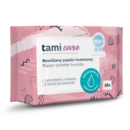 Tami Care Papier toaletowy spłukiwalny nawilżany z ekstraktem z