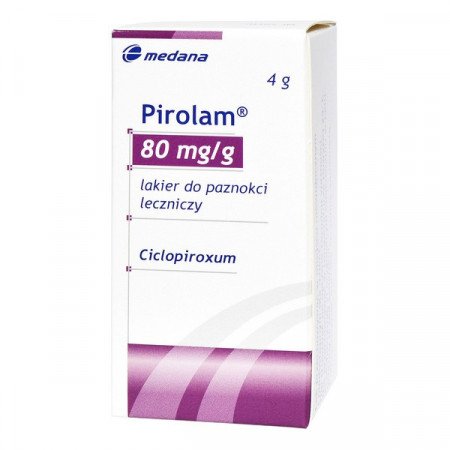 Pirolam, 80 mg/g, lakier do paznokci leczniczy, 4 g