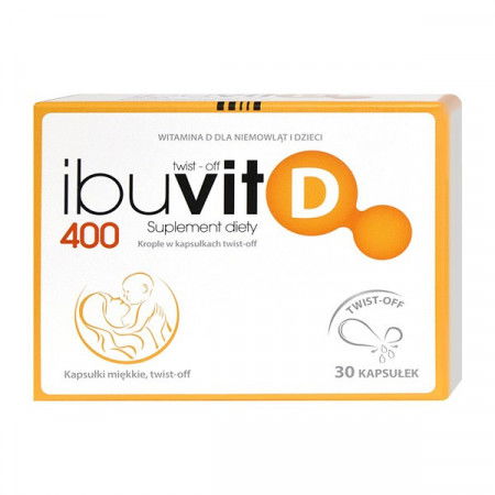 Ibuvit D 400 j.m., 30 kapsułek twist-off (data ważności