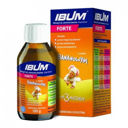 Ibum Forte banan. zaw.doust. Ibuprofen 0,2g/5x100ml