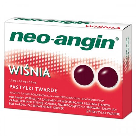 Neo-Angin wiśnia, 24 tabletki
