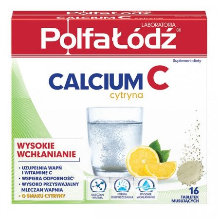 Laboratoria PolfaŁódź Calcium C, o smaku cytrynowym, wapno
