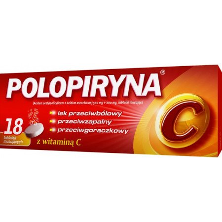 Polopiryna C 0,5g+0,2g, 18 tabletek musujących