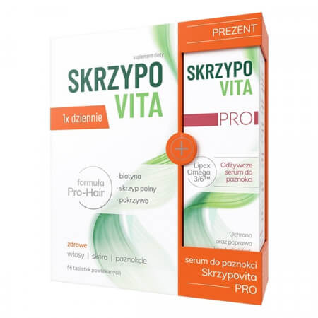 Skrzypovita 1xdziennie+ serum d/paznokci 56tabl+7ml